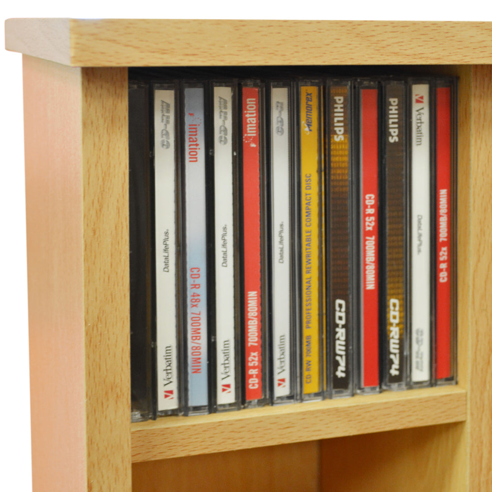 PIGEON HOLE - 585 CD Media Cubby Storage Shelves - Beech