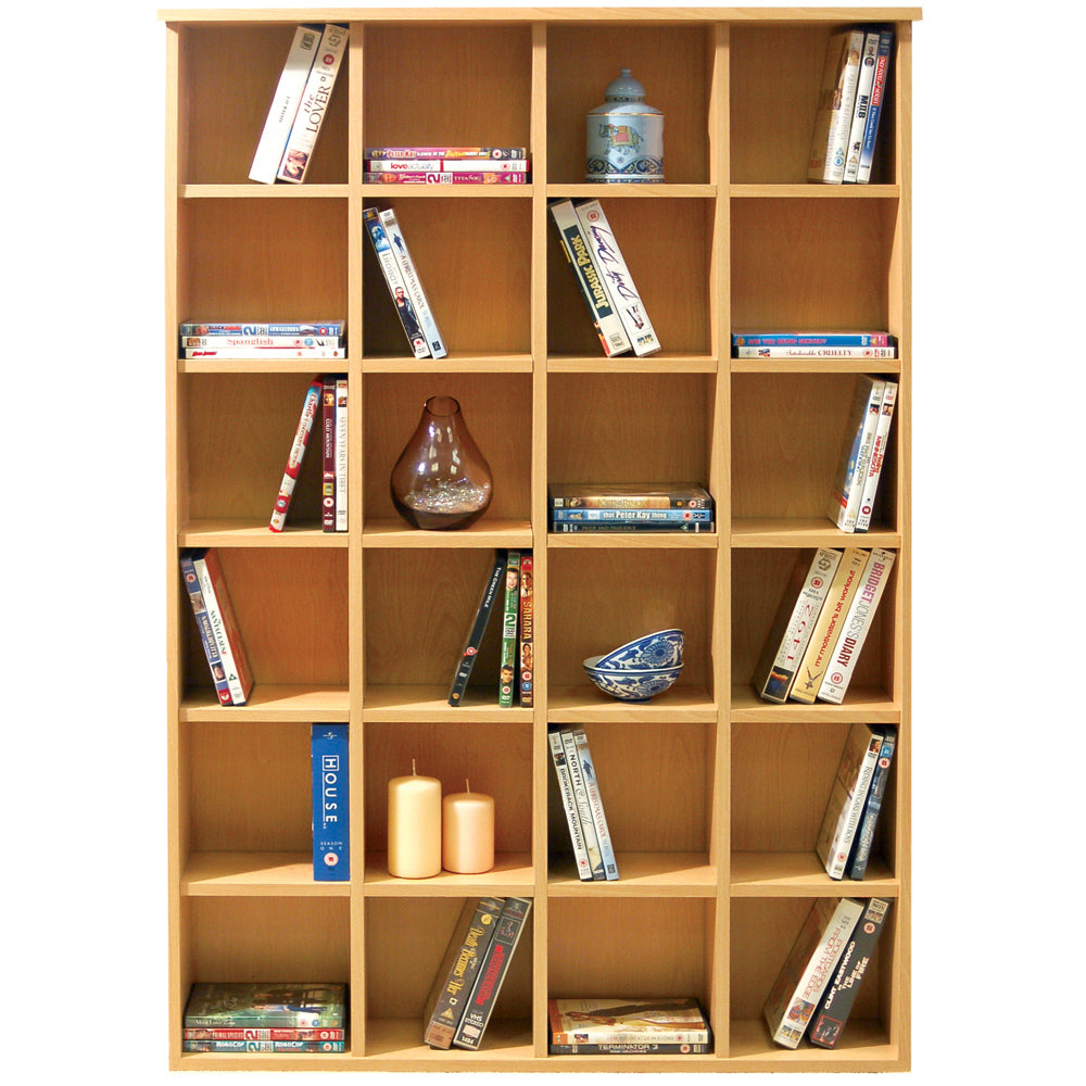 PIGEON HOLE - 480 CD / 312 DVD Blu-ray Media Cubby Storage Shelves - Beech