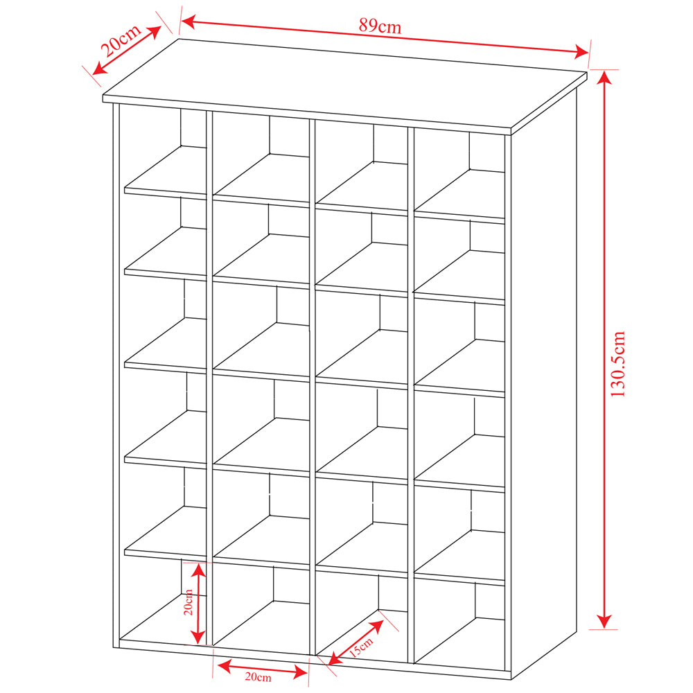 PIGEON HOLE - 480 CD / 312 DVD Blu-ray Media Cubby Storage Shelves - Beech