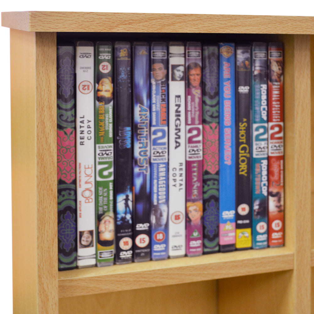 PIGEON HOLE - 480 CD / 312 DVD Blu-ray Media Cubby Storage Shelves - Beech