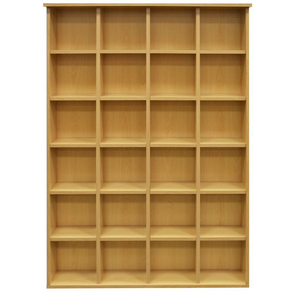PIGEON HOLE - 480 CD / 312 DVD Blu-ray Media Cubby Storage Shelves - Beech