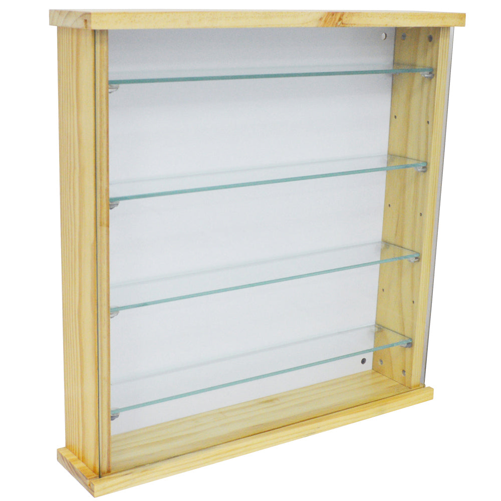 Elegant pine glass display cabinet for collectibles
