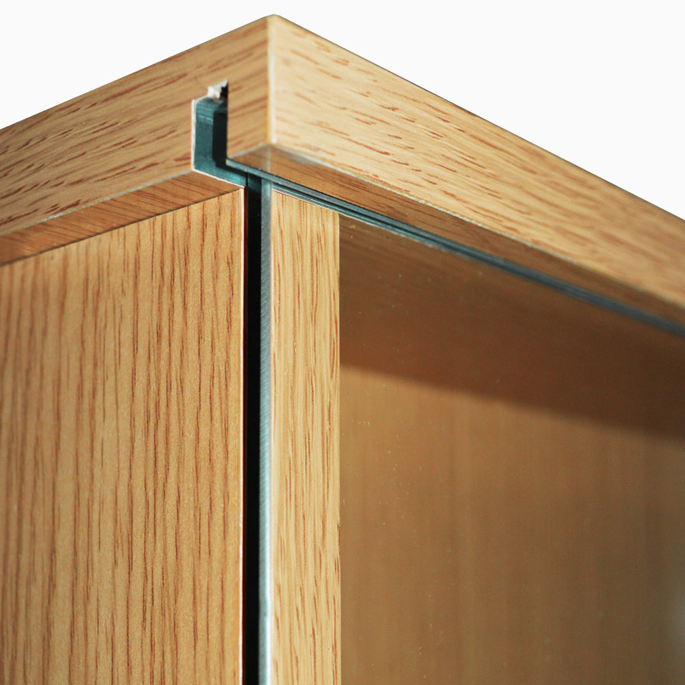 COLLECTORS - Wall Display Cabinet With Six Glass Shelves - Oak