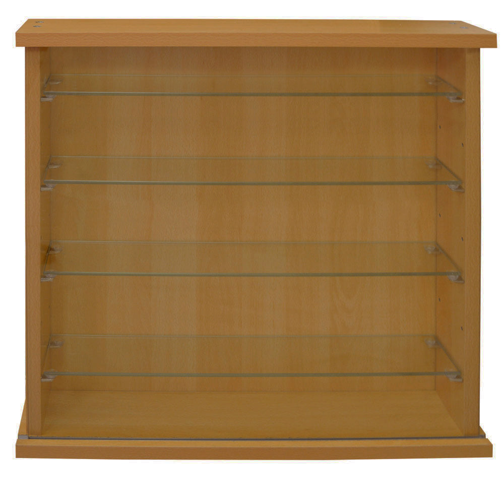 COLLECTORS - Wall Display Cabinet With Four Glass Shelves - Beech