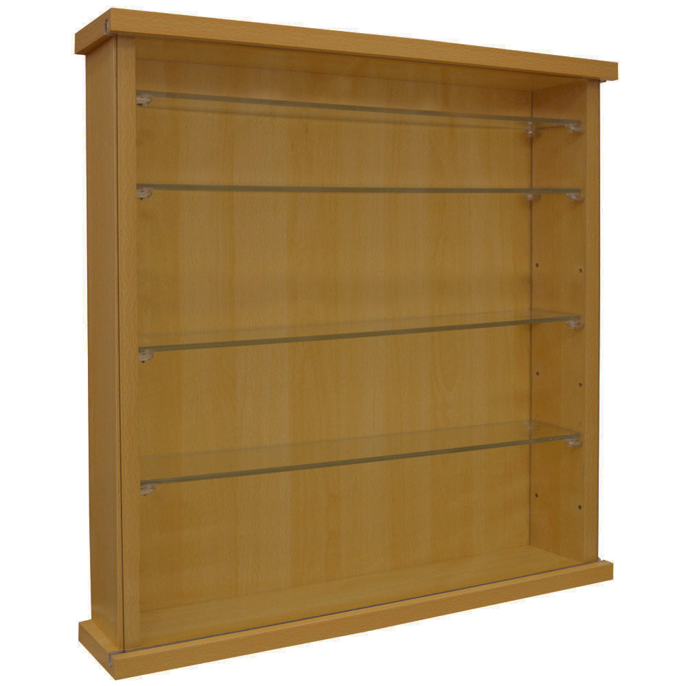 COLLECTORS - Wall Display Cabinet With Four Glass Shelves - Beech