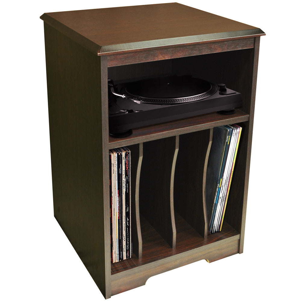 AUDIO - LP Record / Vinyl Storage Side End / Bedside Table - Walnut