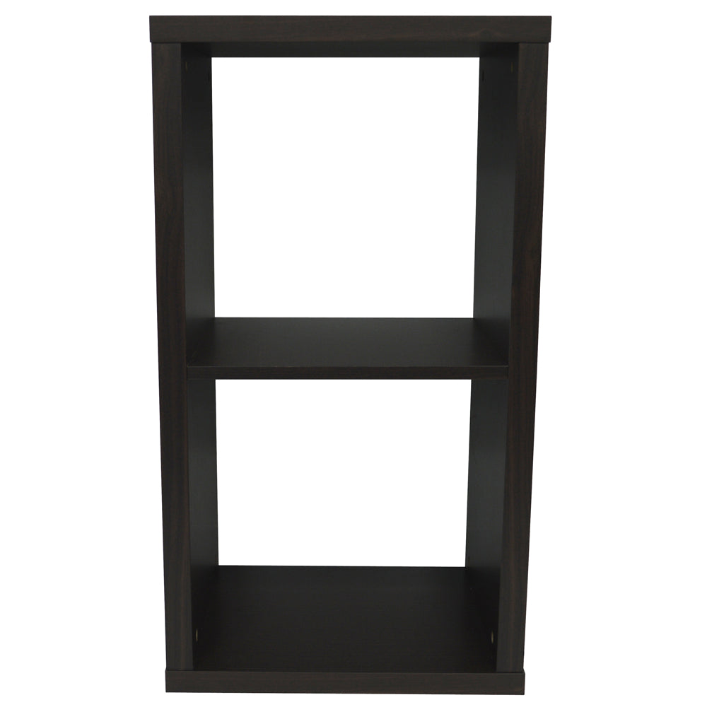 CUBE - 2 Cubby Square Display Shelves / Vinyl LP Record Storage - Dark Oak