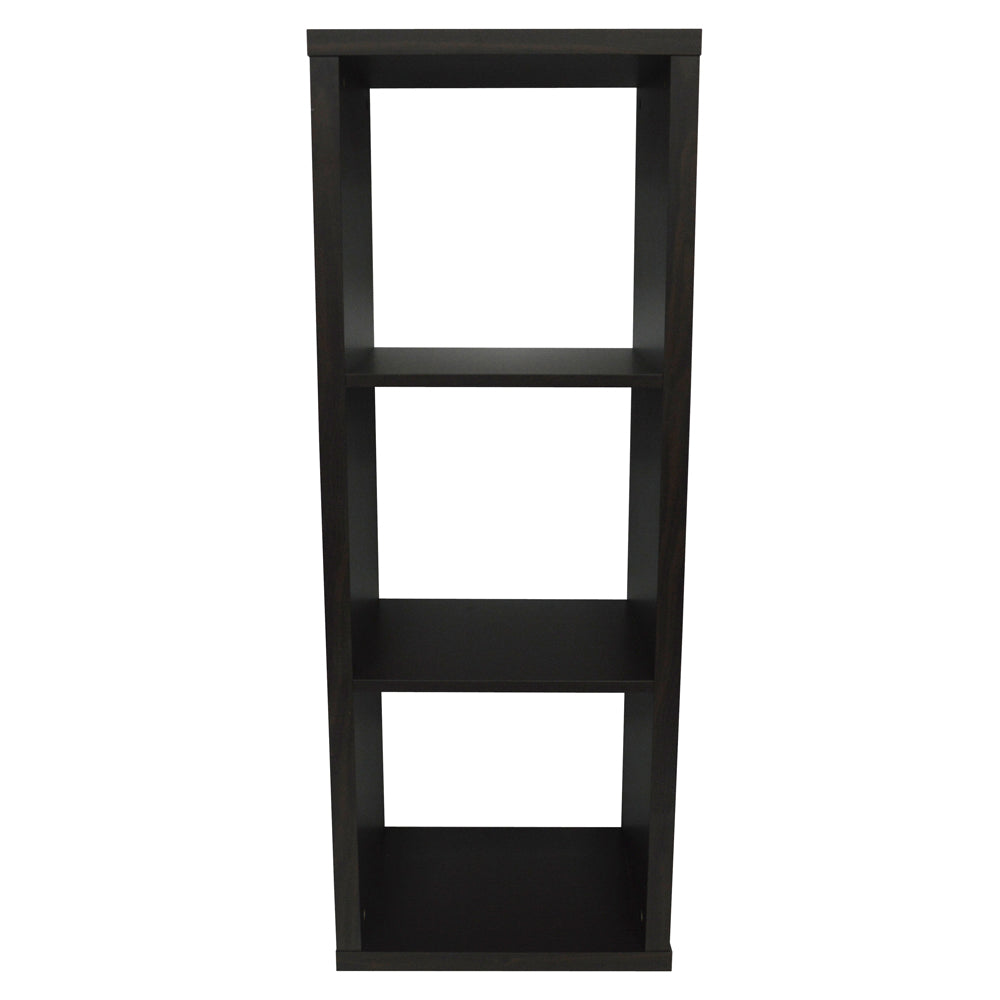 CUBE - 3 Cubby Square Display Shelves / Vinyl LP Record Storage - Dark Oak