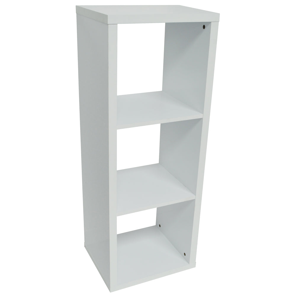 CUBE - 3 Cubby Square Display Shelves / Vinyl LP Record Storage - White