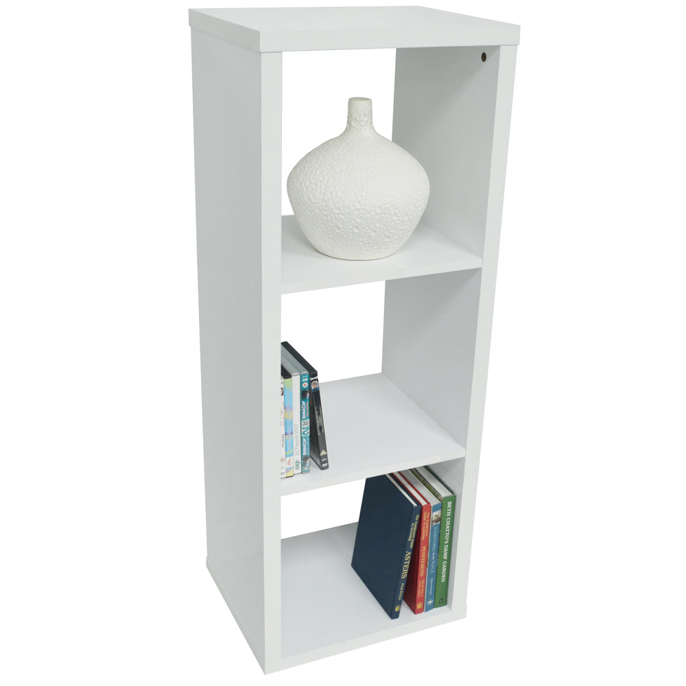 CUBE - 3 Cubby Square Display Shelves / Vinyl LP Record Storage - White