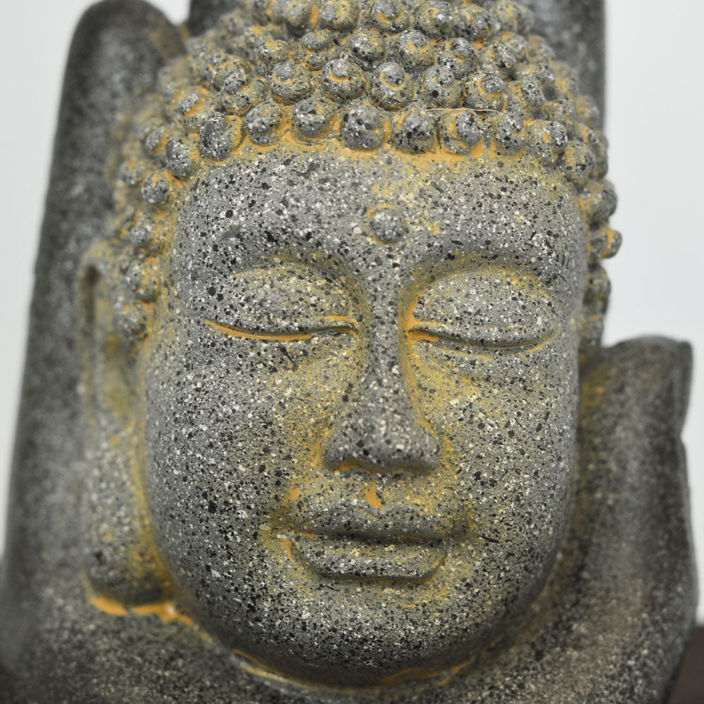 Buddha and Hand Tabletop Indoor Fountain / Water Feature with Pebbles