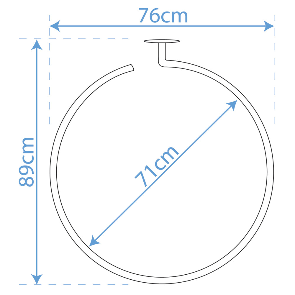 LOOP - Stainless Steel Circular Shower Curtain Rail and Curtain Rings