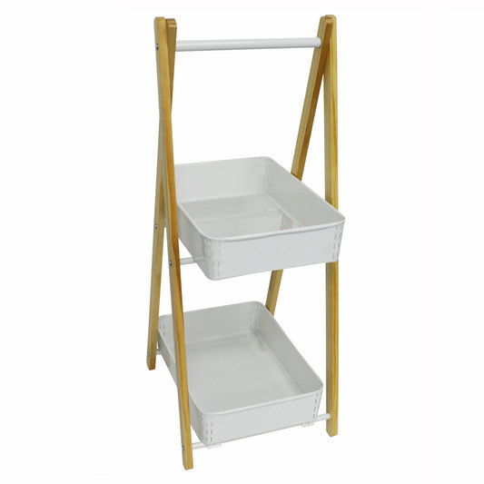Modern two-tier kitchen and bathroom storage rack