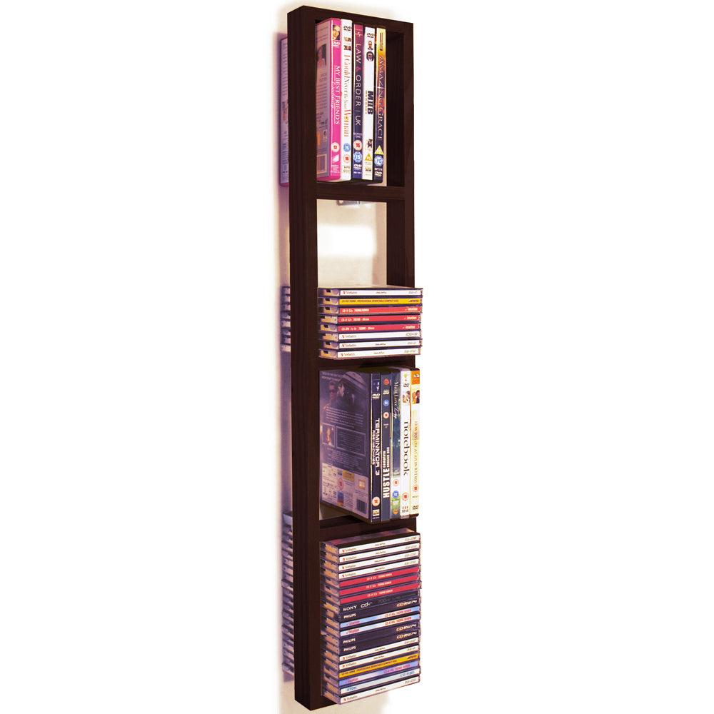 Wall Mounted CD / DVD / Blue ray Storage Shelf - Black