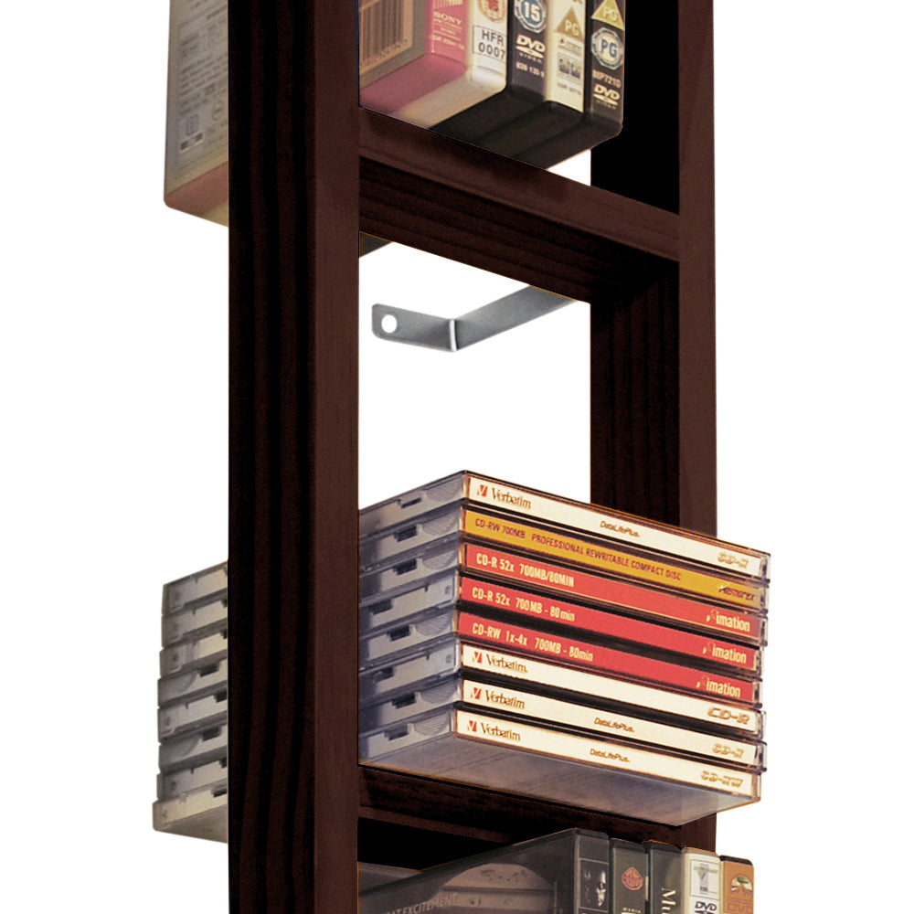IRIS - Wall Mounted 76 CD / 32 DVD / Blu ray Storage Frame Shelf - Brown