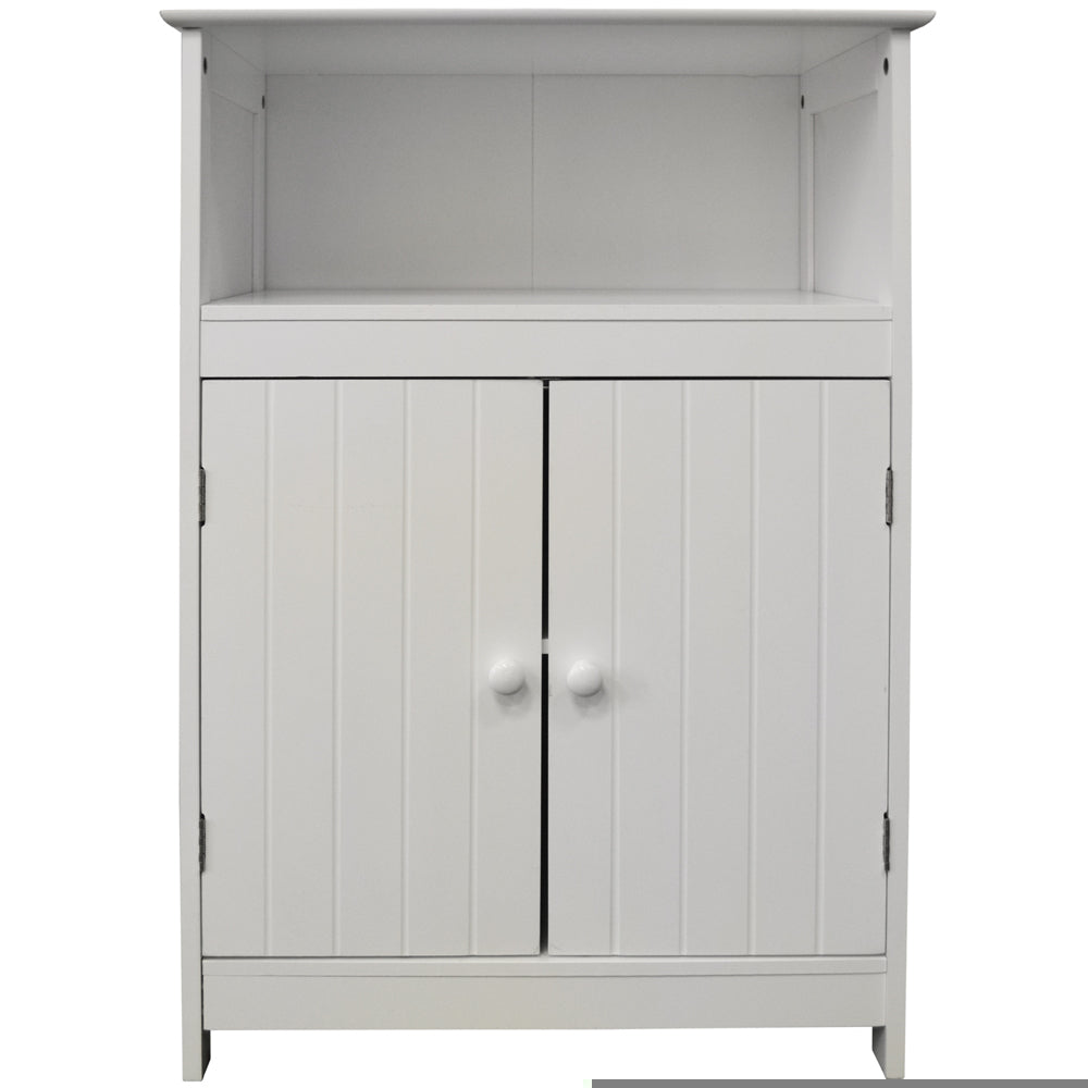 WALTHAM - Shaker Tongue and Groove Bathroom 2 Door Storage Cabinet - White