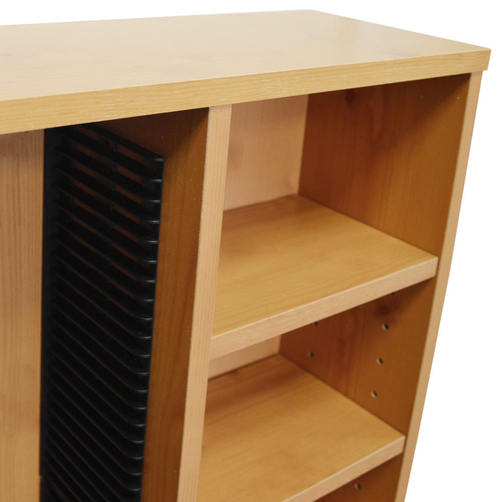 CLAREMONT - 219 CD / 56 DVD Blu-ray Video Multimedia Storage Unit - Beech