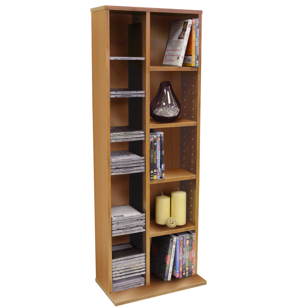 CD / DVD / Video Multimedia Storage Unit - Beech
