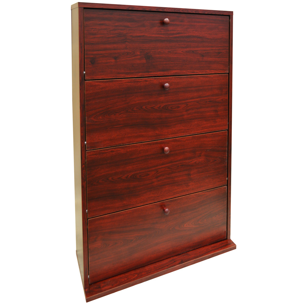 CD 200 - 200 CD Storage Cupboard Tilting 4 Drawer - Mahogany