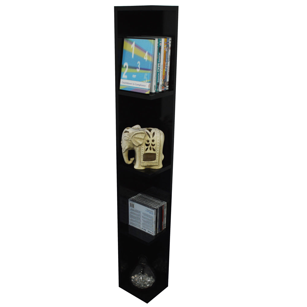 VIRGIL - Gloss 105 CD / 75 DVD / Blu-ray / Media Wall Storage Shelf - Black