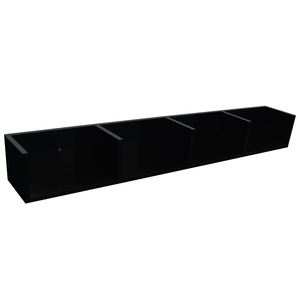 Gloss black media storage shelf
