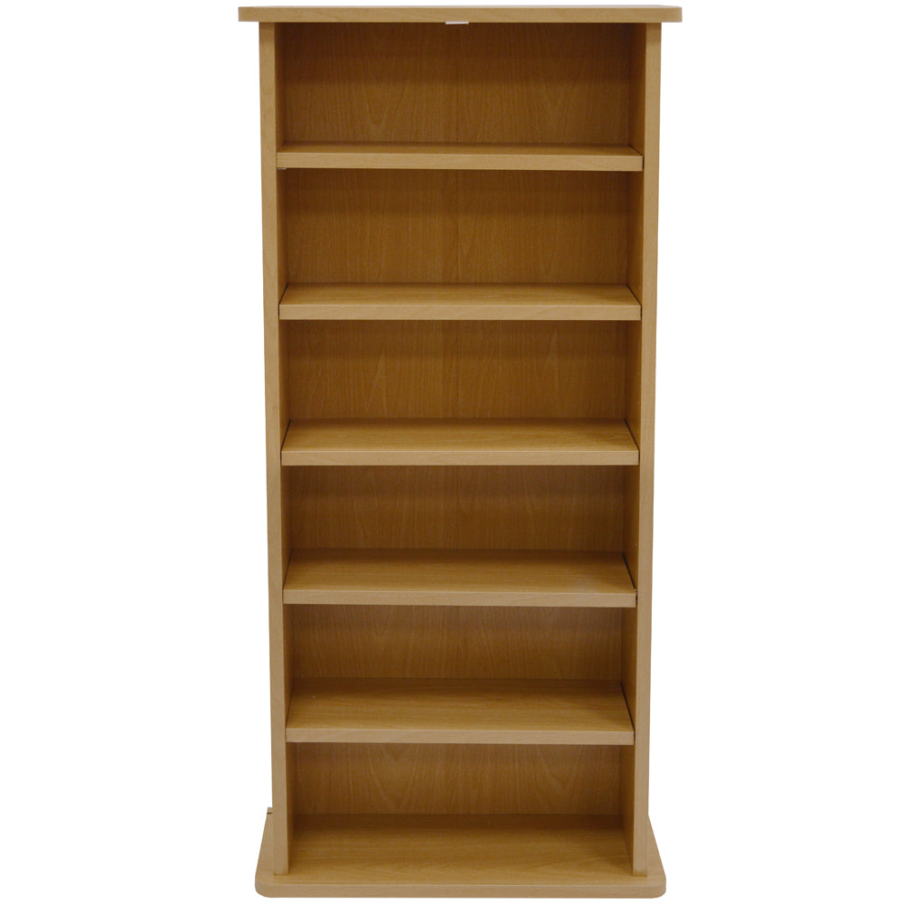 CHAK - 222 CD or 104 DVD Blu-ray Media Storage 6 Shelf Unit - Beech