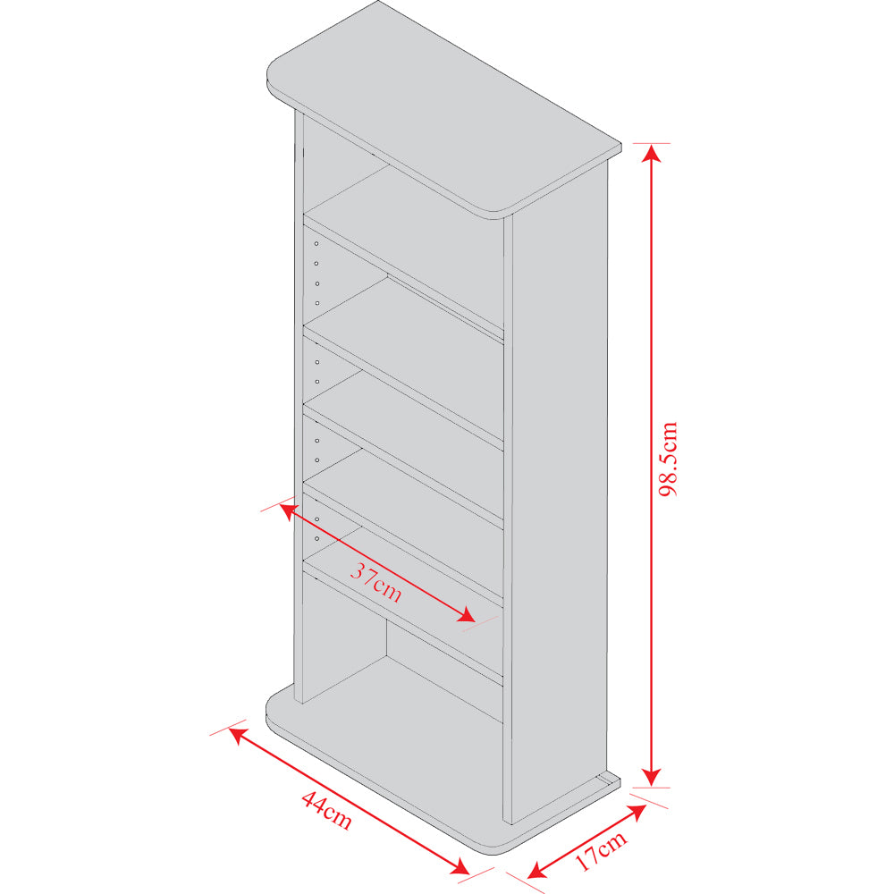 CHAK - 222 CD or 104 DVD Blu-ray Media Storage 6 Shelf Unit - Beech