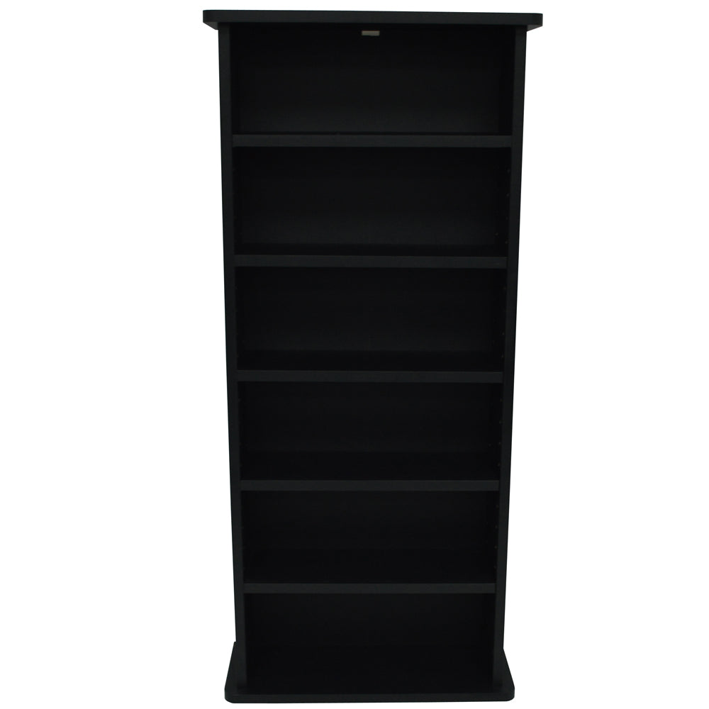 Wall-mounted black CD/DVD storage unit for small spaces