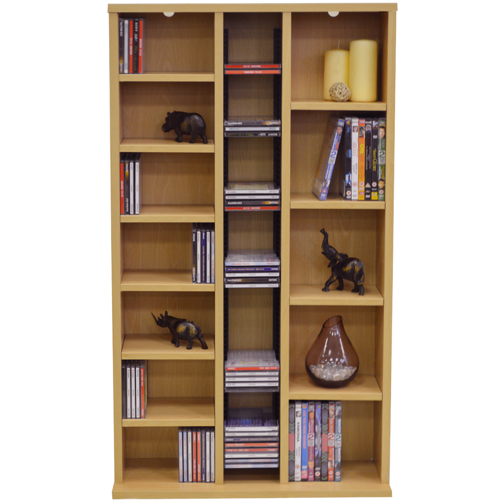 ST LAURENCE - 355 CD / 130 DVD Blu-ray Media Storage Shelves - Beech