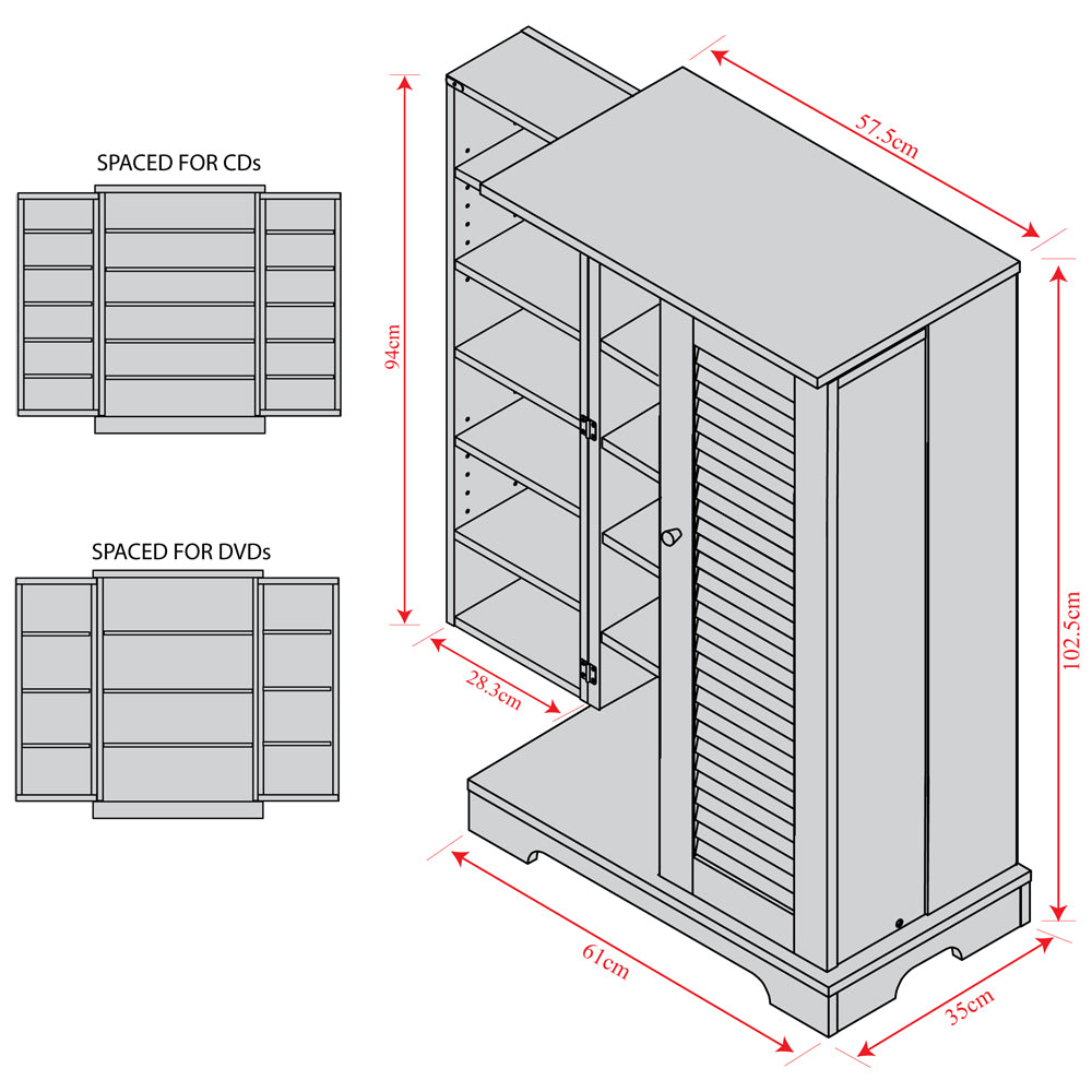 VICTORIA - 600 CD / 250 DVD / Blu-ray Multimedia Storage Cabinet - BEECH