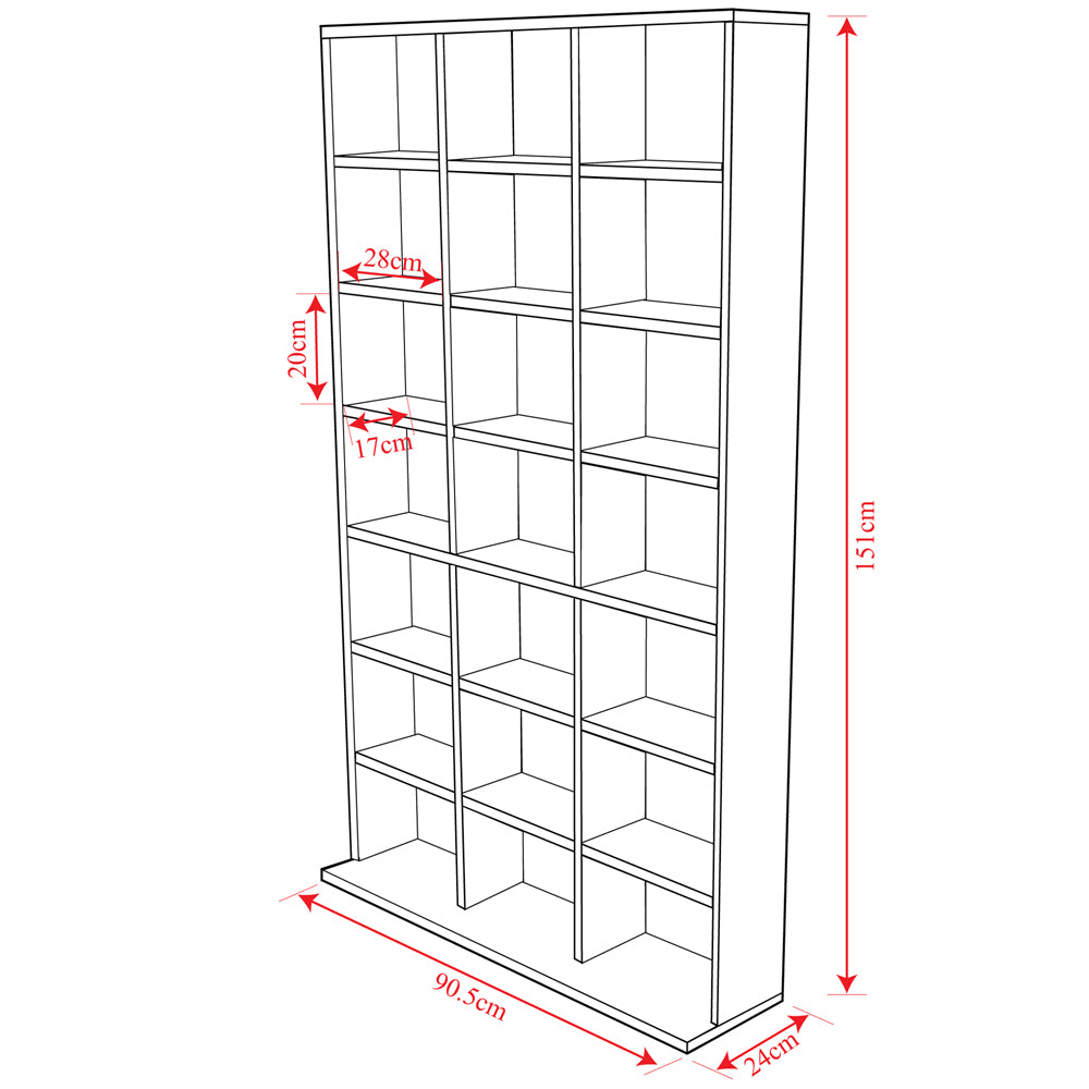PIGEON HOLE - 588 CD / 378 DVD Blu-ray Media Storage Unit - Oak