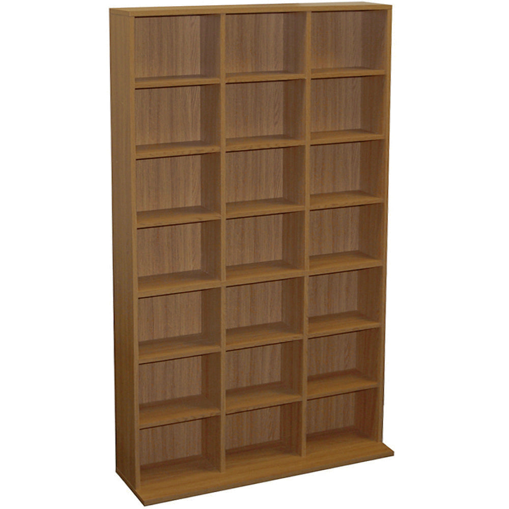 21 Cubby 588 CD / 378 DVD Storage Unit - Oak