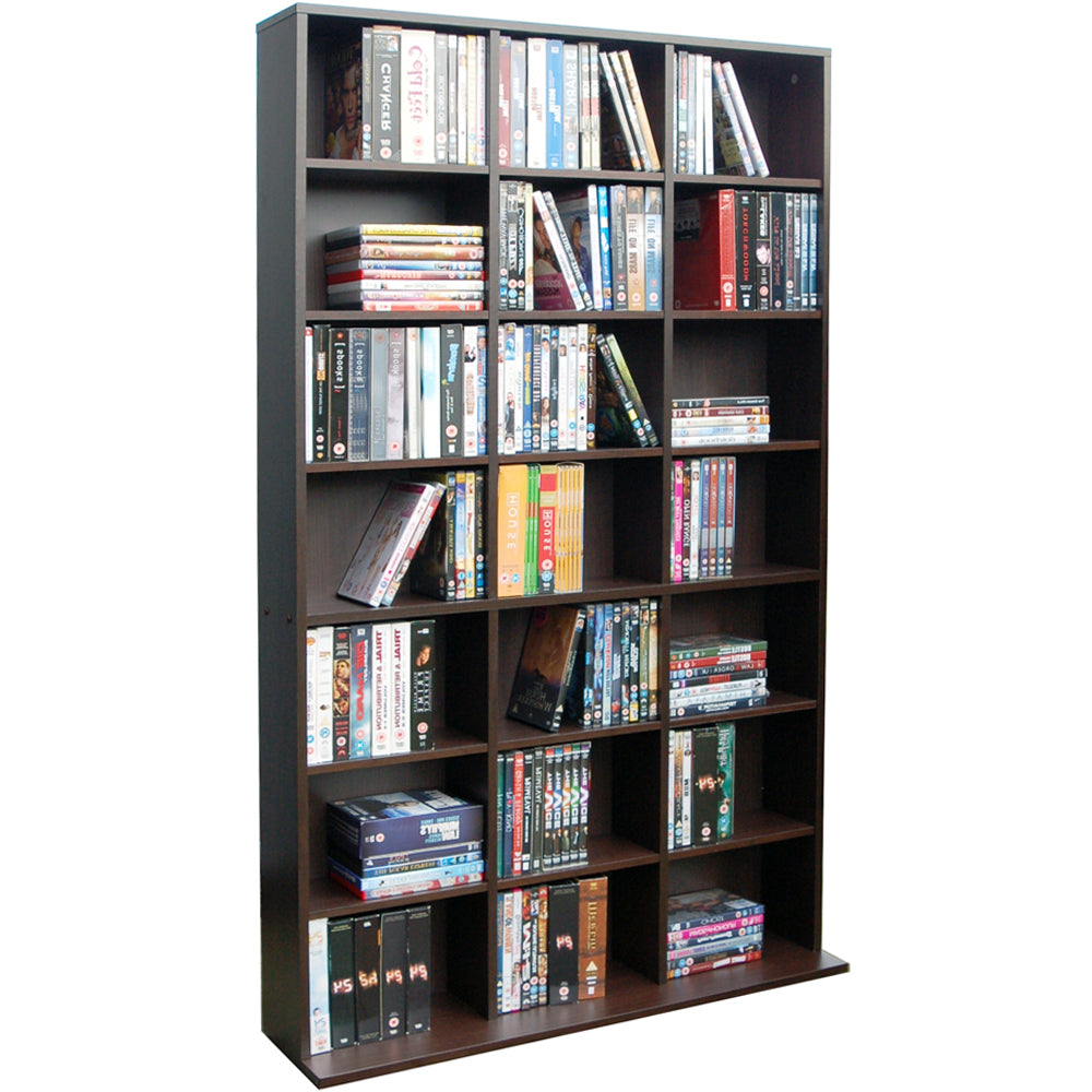 21 Cubby 588 CD / 378 DVD Media Storage Unit - Dark Oak