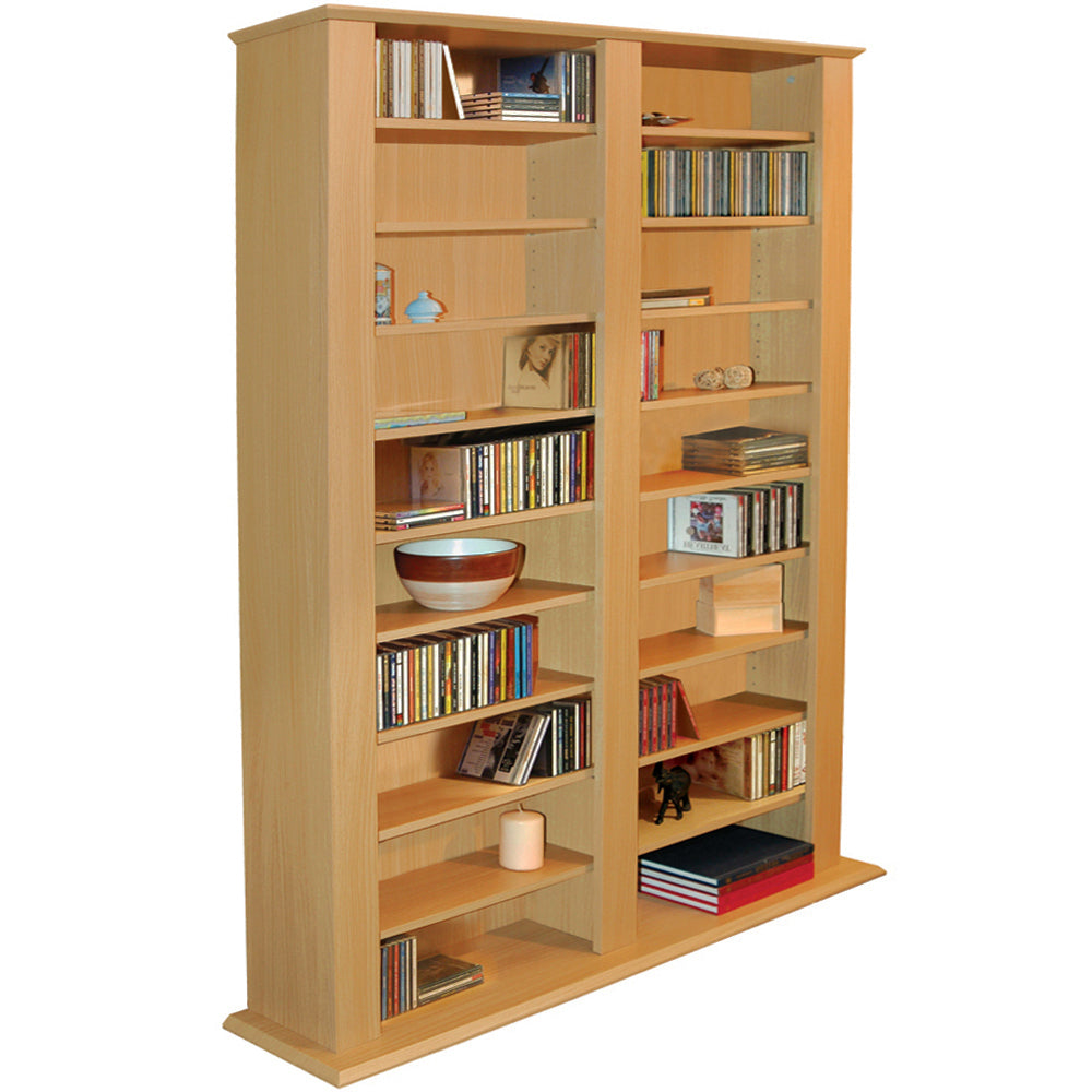 Multimedia CD DVD Storage Shelves - Beech