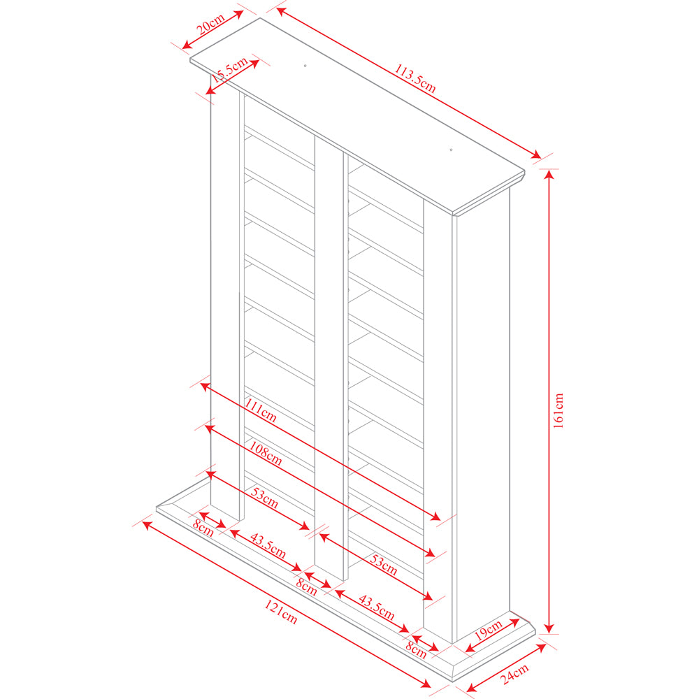 GENESIS - Multimedia 1060 CD / 420 DVD Blu-ray Storage Shelves - Pine