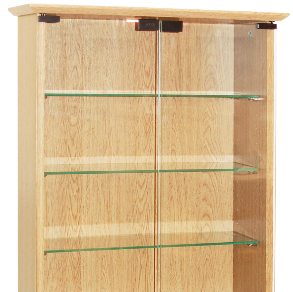 BOSTON - 116 DVD/ 316 CD Book Storage Shelves Glass / Collectable Display Cabinet - Beech