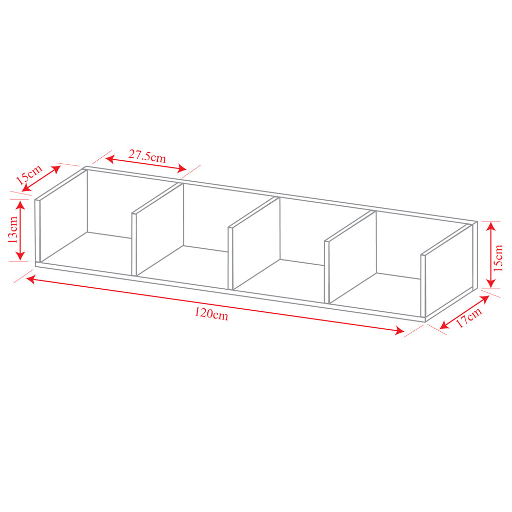 Durable and space-saving oak wood shelf