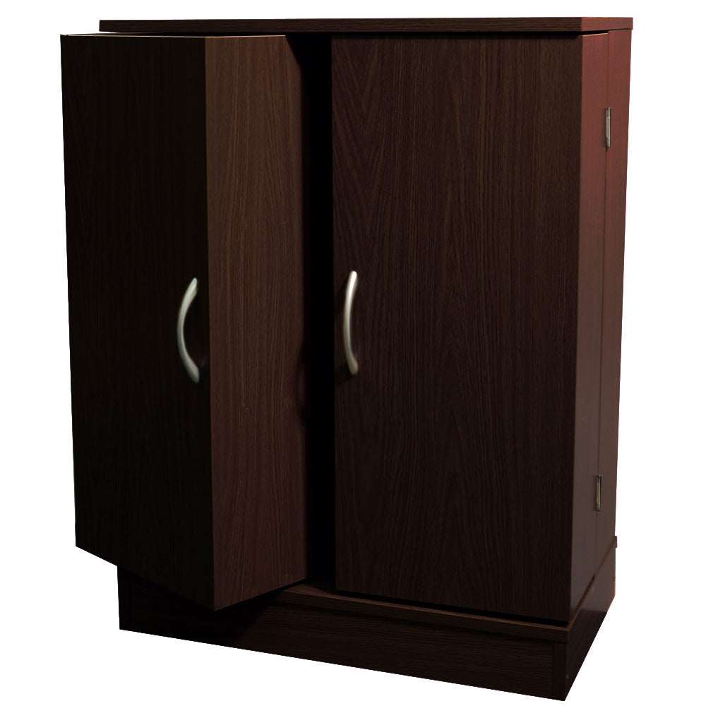 COLUMBUS - Double Door 324 CD / 213 DVD Media Storage Cabinet - Dark Oak