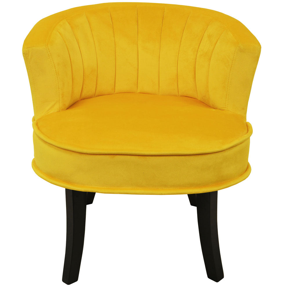 CLAM - Designer Curved Shell Back Accent Occasional Chair - Yellow