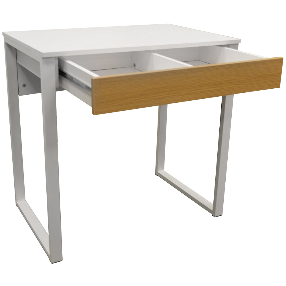 LOOP - Compact Office Workstation / Computer Desk / Dressing Table - White / Oak