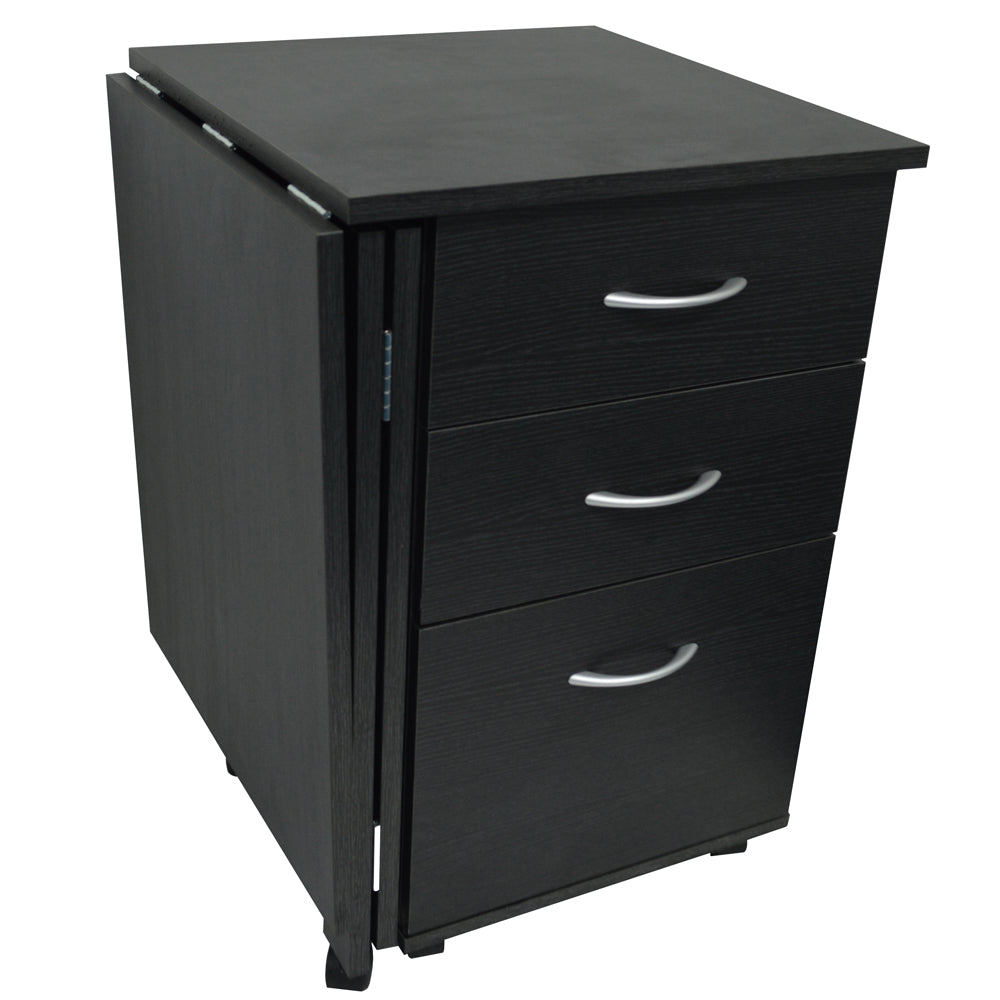 FLIPP 3 Drawer Folding Office Desk Workstation Craft Sewing Black