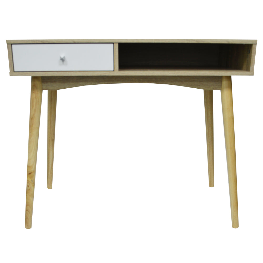 INDUSTRIAL - 1 Drawer Office Computer Desk / Dressing Table - Oak / White