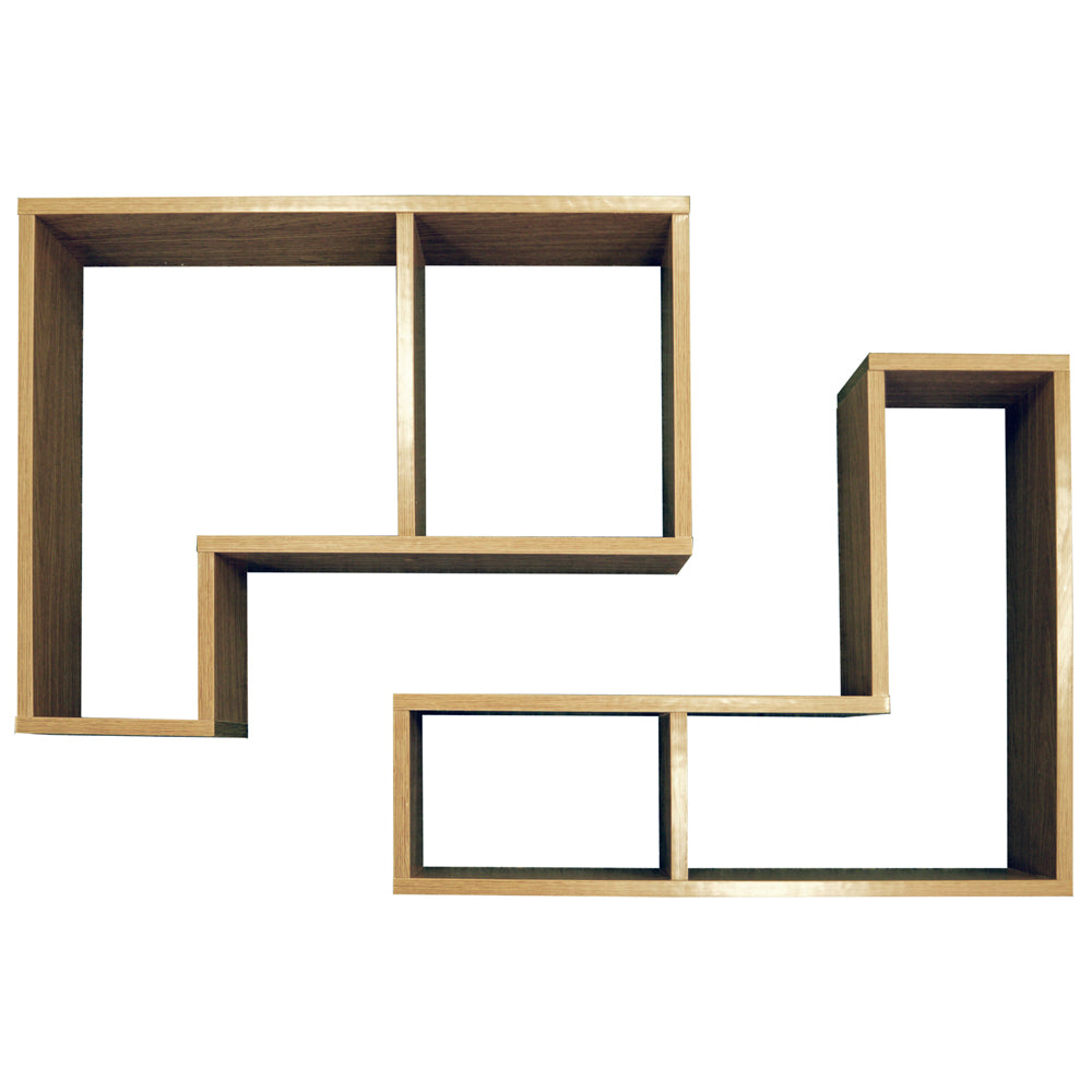 TWIN - Wall Display / Storage Floating Shelves - Set of Two - Oak