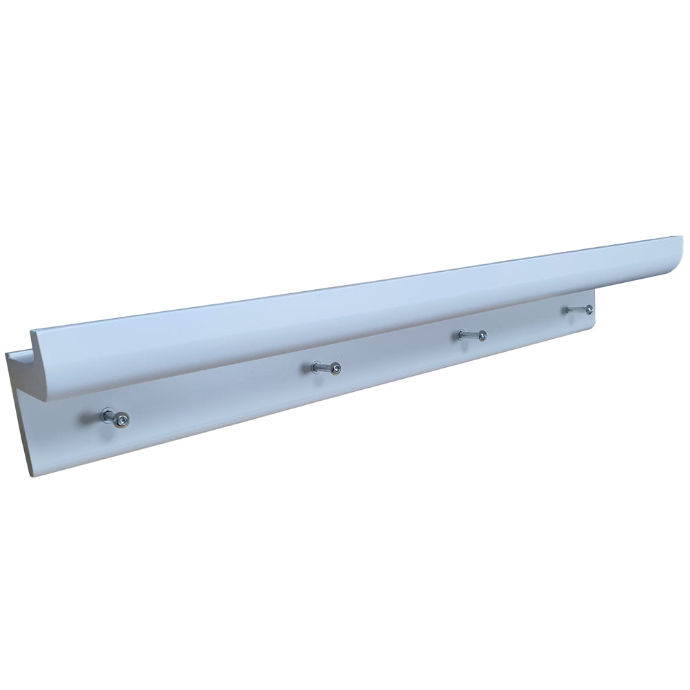 White wall-mounted organiser shelf