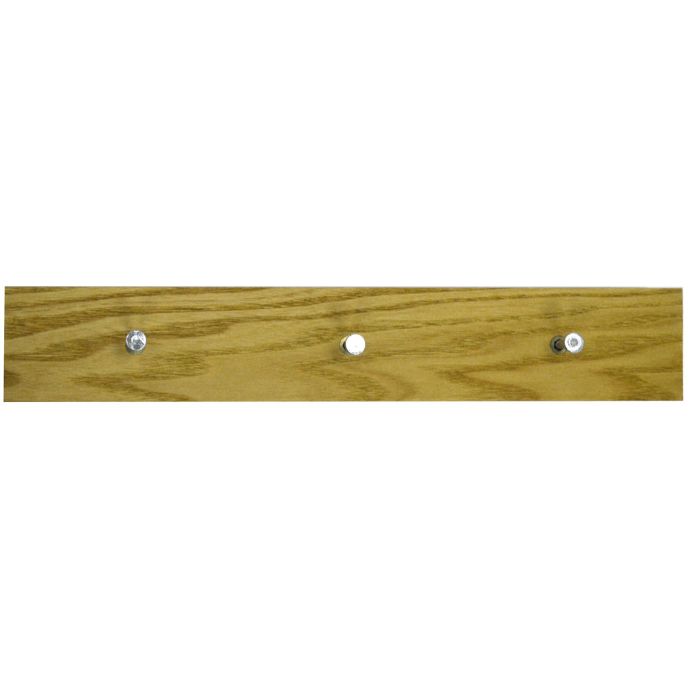 ELLIS - 2 PACK - Wall Mounted 40cm Floating Shelf with 3 Hooks - Oak