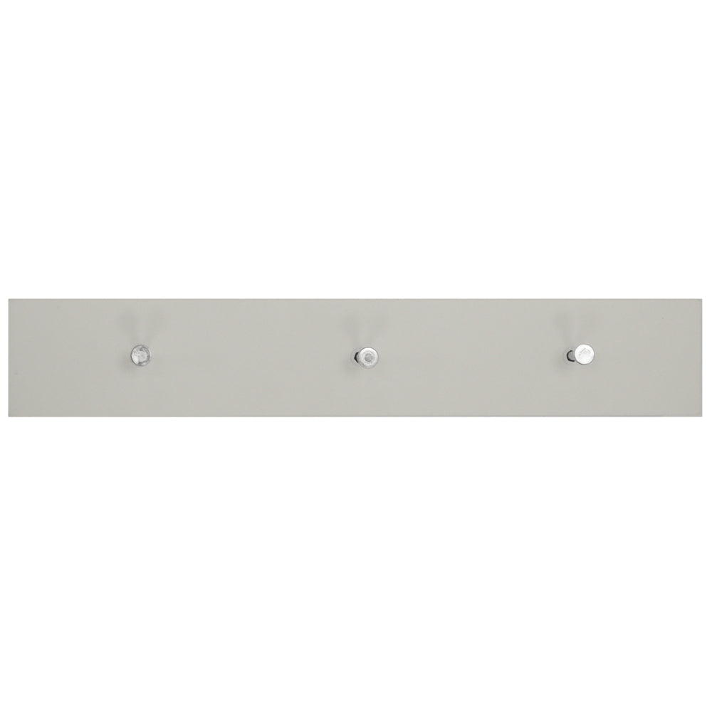 ELLIS - Wall Mounted 40cm Floating 3 Coat Hook Shelf / Bathroom Storage - White