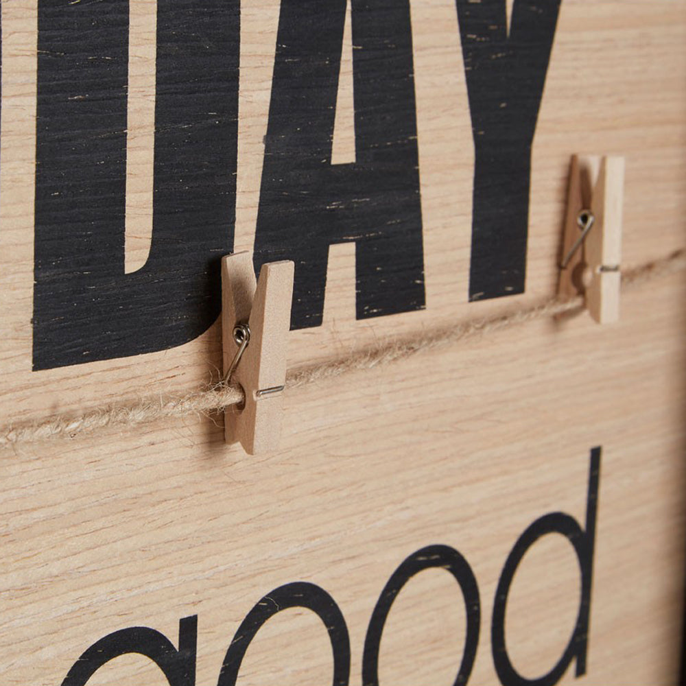 COLLAGE - Wall Mounted Square 6 Peg Photo Frame - Brown / Black