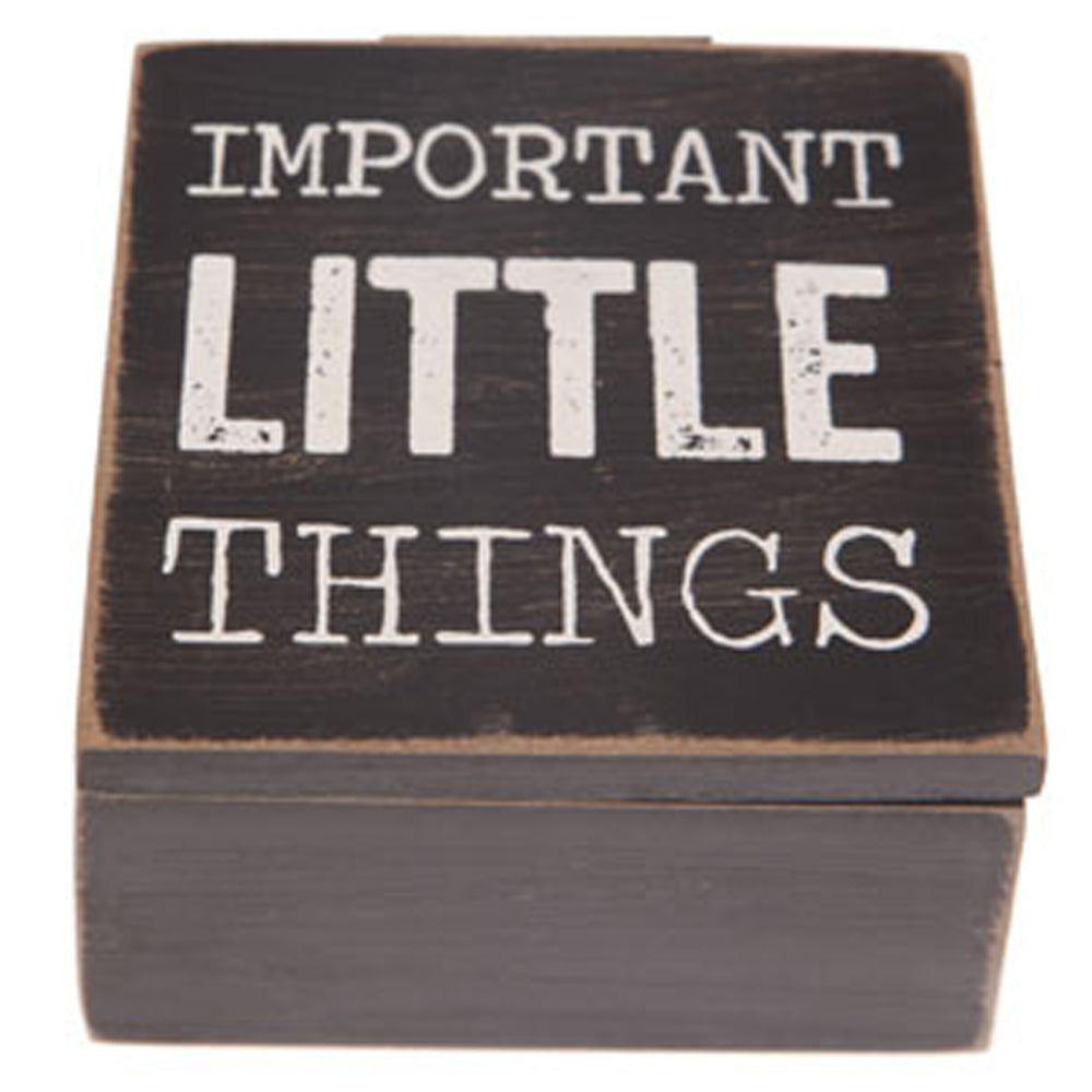 THINGS - Set of 3 Wood Square Organiser Storage Boxes - Black /Brown / White