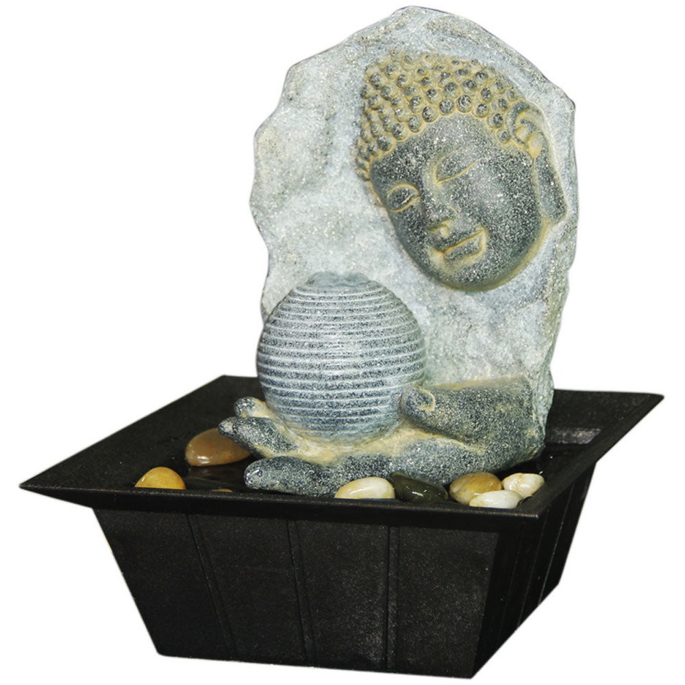 Elegant Buddha tabletop fountain with soothing water flow