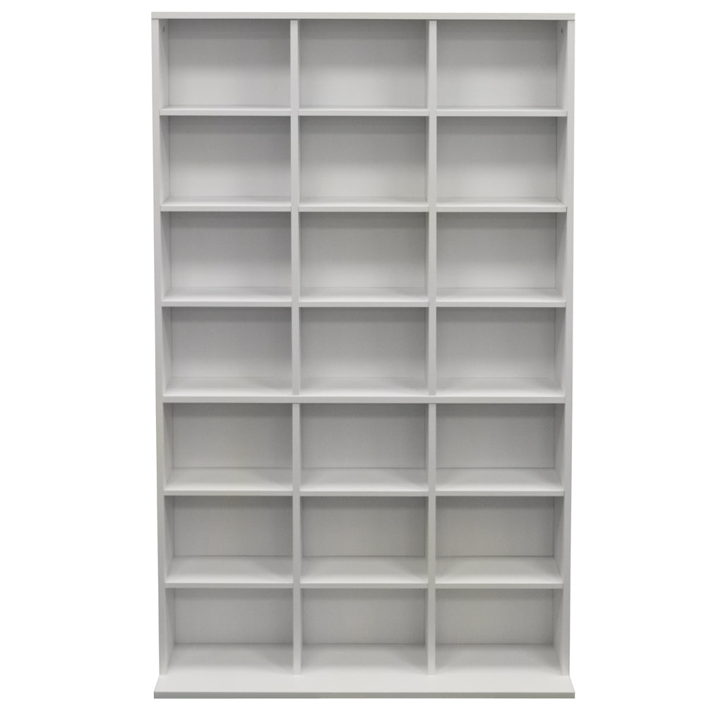 Contemporary home media shelving unit